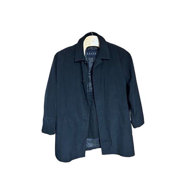 Ralph Lauren Large (L) Wool Blend Black Jacket Removable Liner Rain Stain Repell - Picture 1 of 8